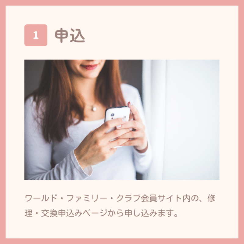 タブレットの修理の流れの図解Step1申込