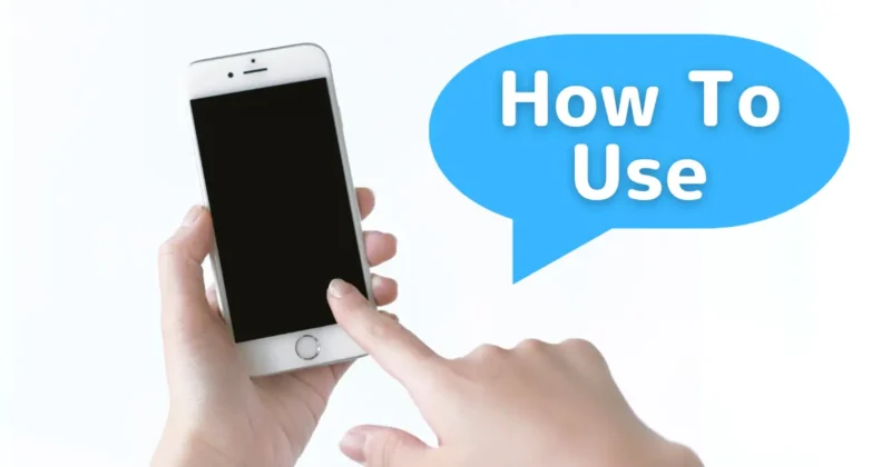 スマホを操作する手と「How To Use」と書かれた吹き出し
