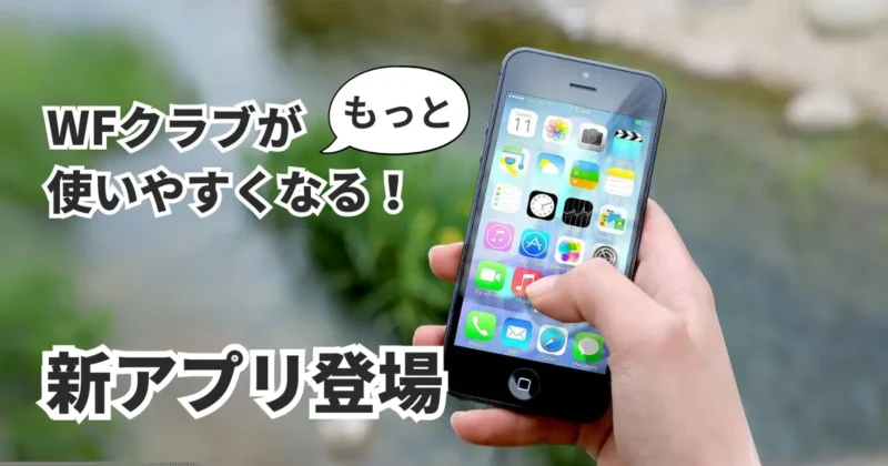 屋外でiPhoneを操作している写真